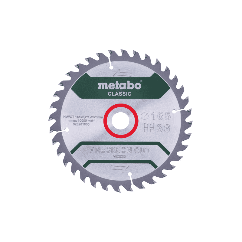 Metabo Kreissägeblatt "Precision Cut Wood - Classic" 165 x 20 mm, Z36, WZ, 15°