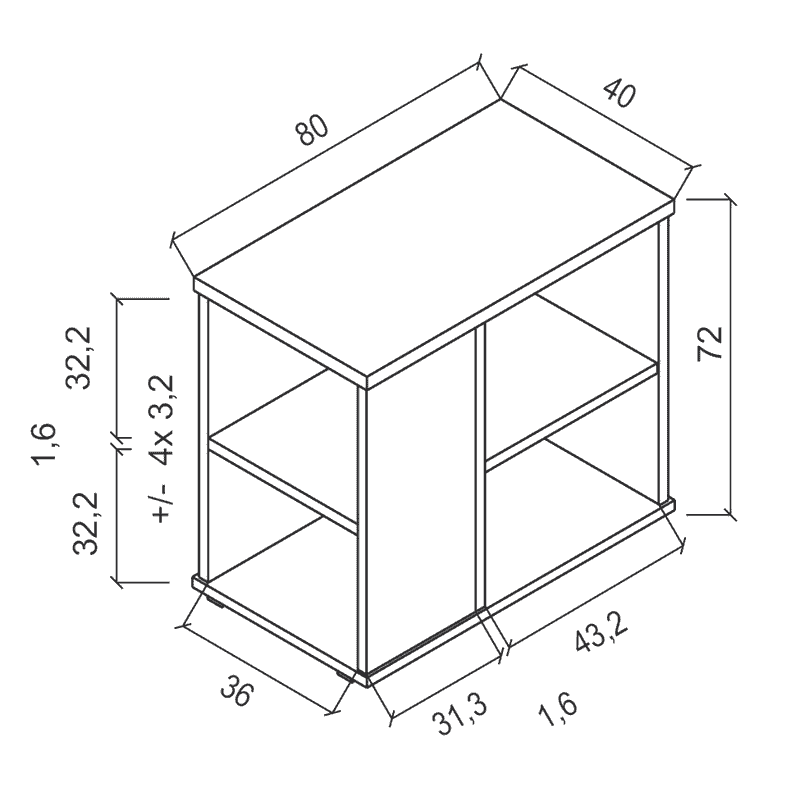 Beistellcontainer Gstaad für 800 mm Tiefe Schreibtische, in diversen Farben