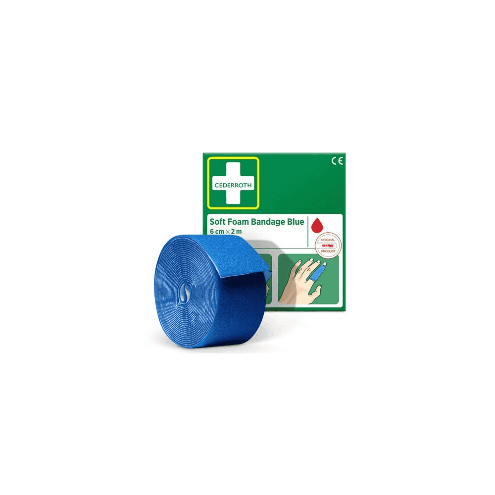 Bandage en mousse souple Bleu, Cederroth 51011011, 60 mm x 2 m