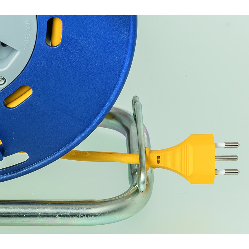 Steffen Kunststoff-Kabelrolle LOOP, 4 x T13, Td 3×1 mm², Thermoschutz, IP20, blau/grau, verschiedene Längen
