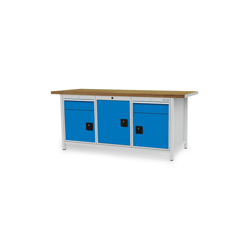 Bedrunka+Hirth Kastenwerkbank R 18-24, Schubladenanzahl 2, Flügeltüren 3, 2000 x 750 mm