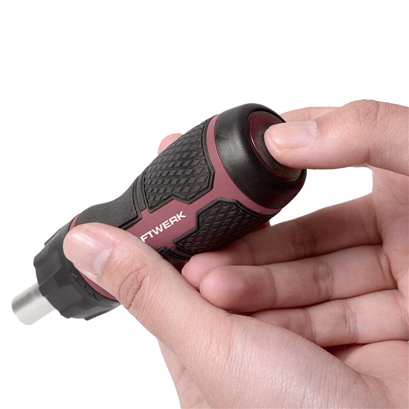 KRAFTWERK Mini-Ratschen-Schraubendreher 6-in-1, 7-teilig mit integriertem Bit-Sortiment