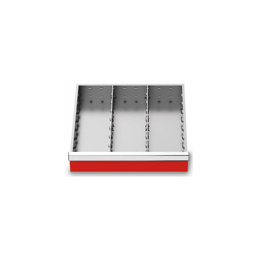 Metalleinteilung Set 2-teilig, R 18-16, Schubladennutzmass 450 x 400 mm, in 4 Blendenhöhen