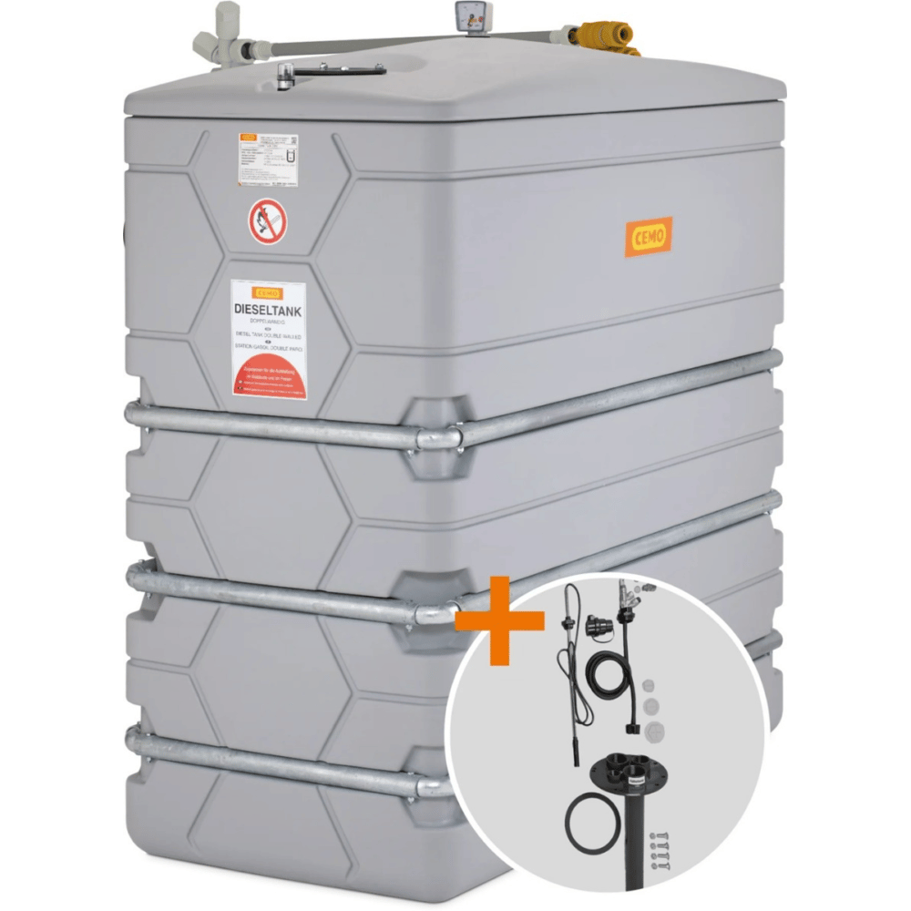 CEMO CUBE Heizöltank 2000 l mit Domdeckel, Outdoor mit Zulassung für die Schweiz