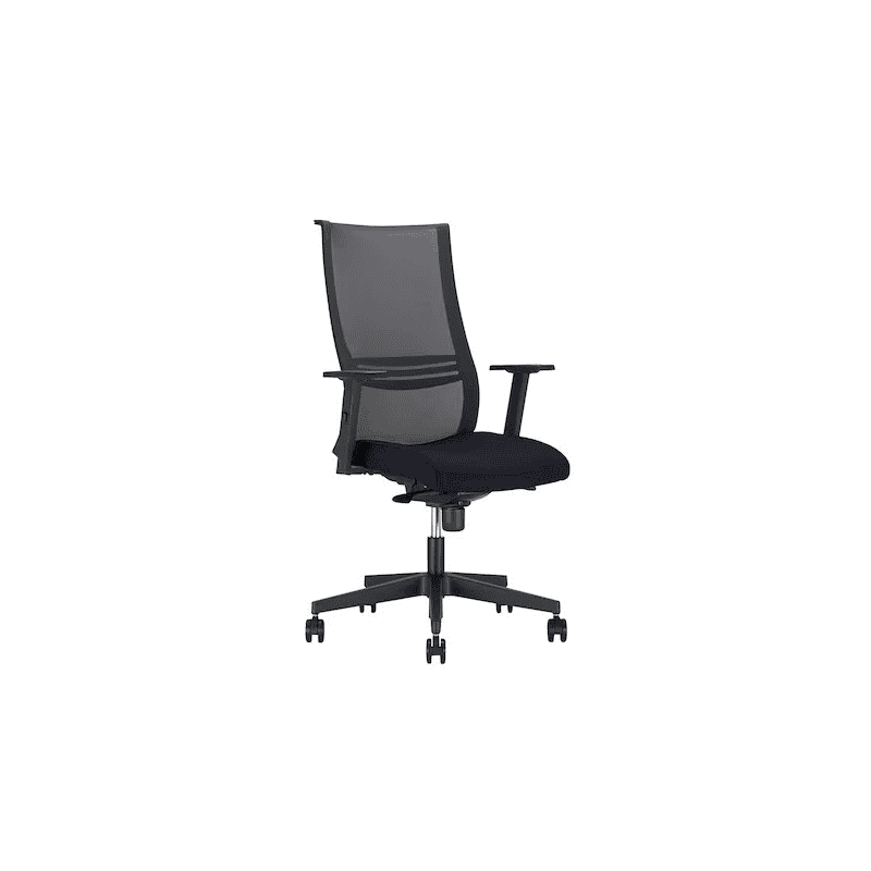 Chaise de bureau Nowy Styl Altum avec dossier en résille, mécanisme synchrone et accoudoirs, noir