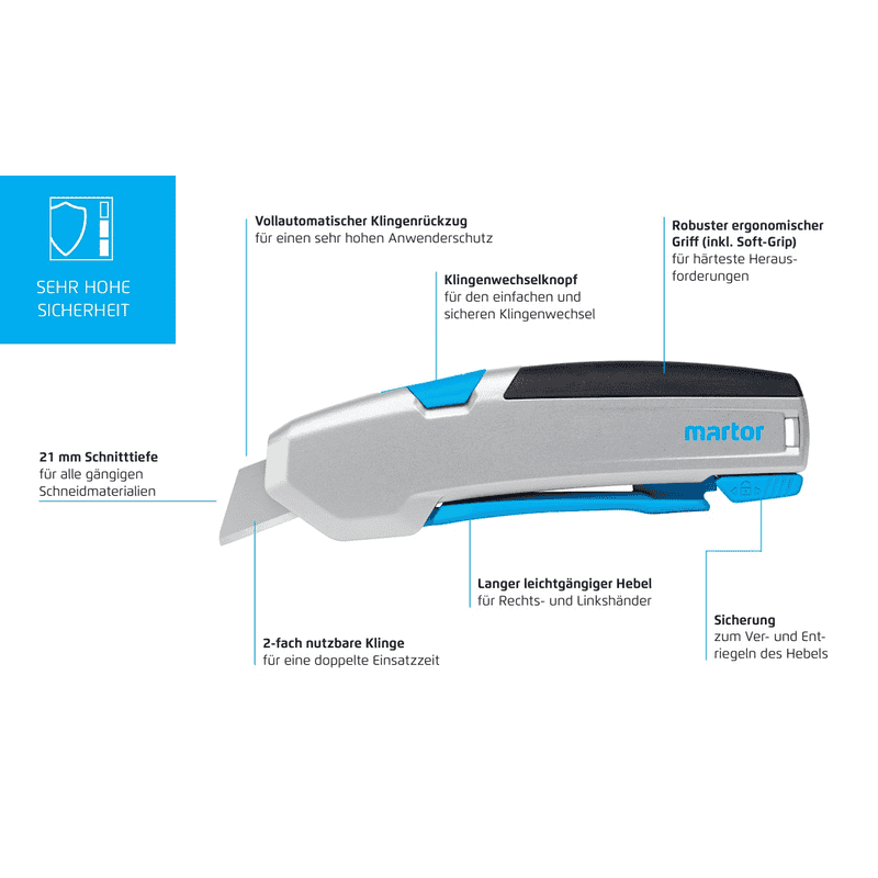 Martor Sicherheitsmesser SECUPRO 625, aus Aluminium