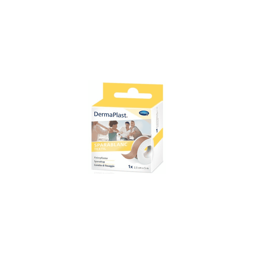 Textil Fixierpflaster DermaPlast Sparablanc, 5 m x 25 mm, hautfarbig