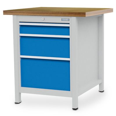 Bedrunka+Hirth établi en caisson avec 3 tiroirs, R 18-24, l x p 810 x 750 mm