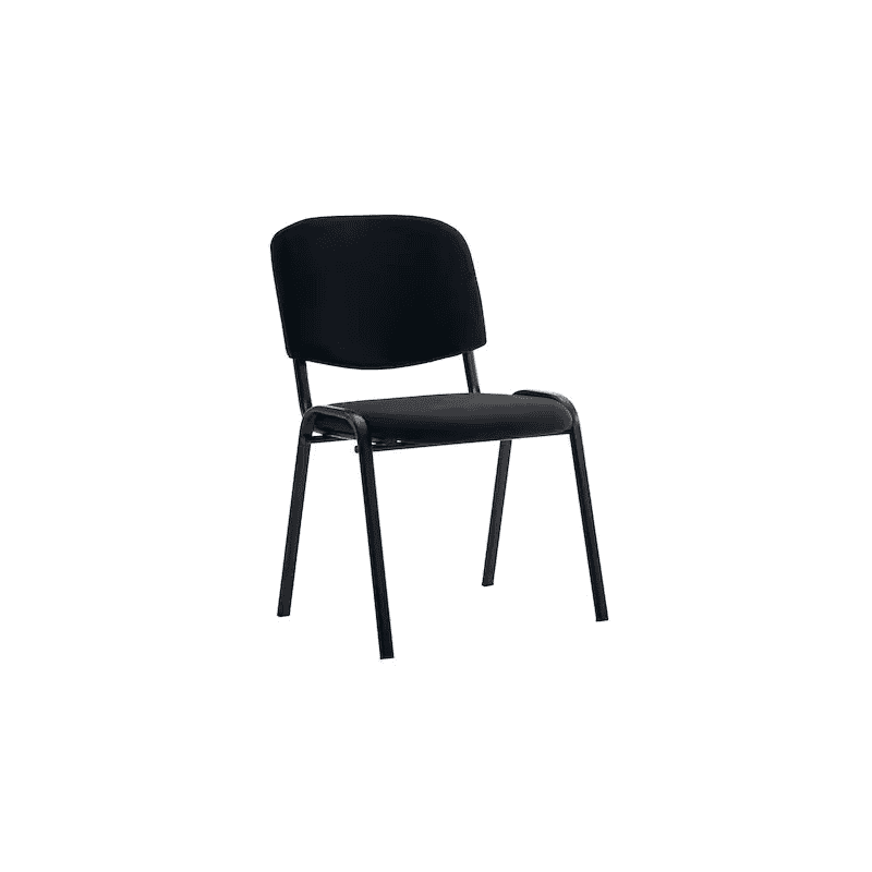 Chaise visiteur Arws C20, empilable, dossier et assise en tissu, noir
