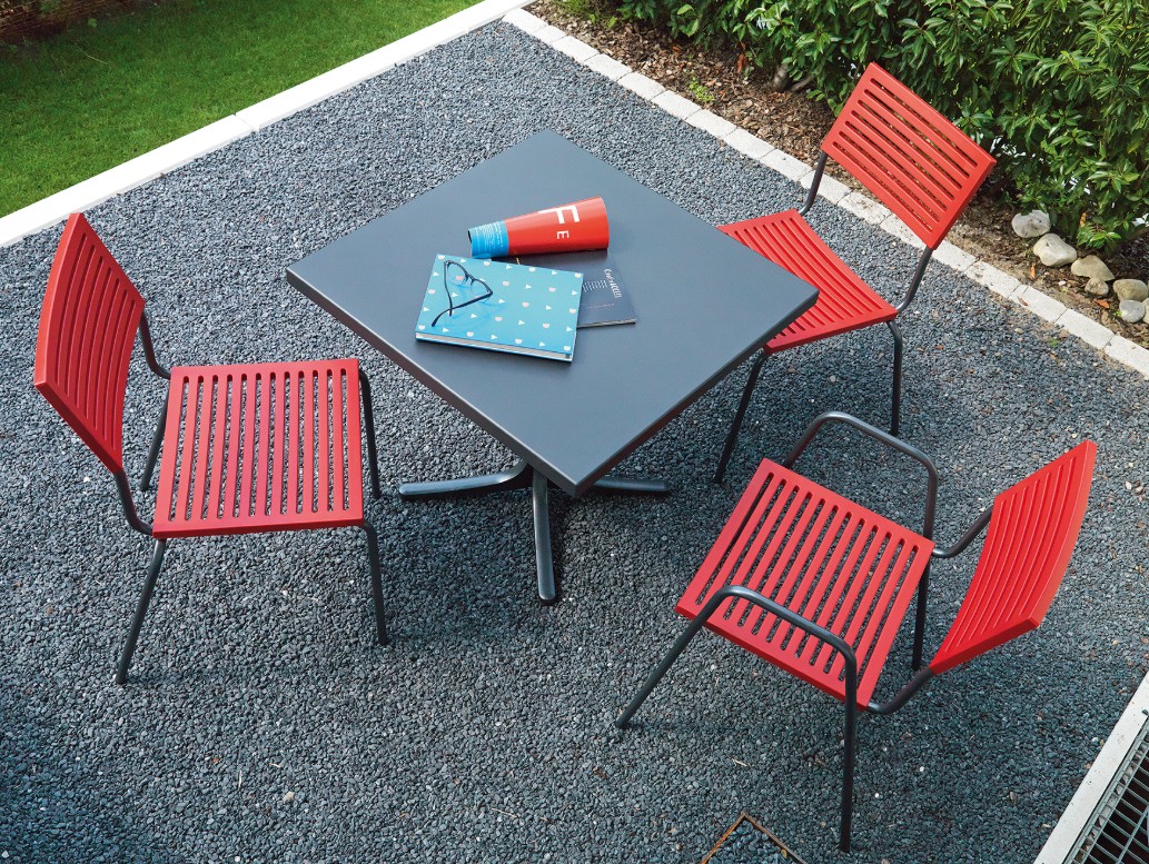 Schaffner Chaise de jardin LAMELLO sans accoudoirs, revêtement par poudre, disponible en plusieurs couleurs