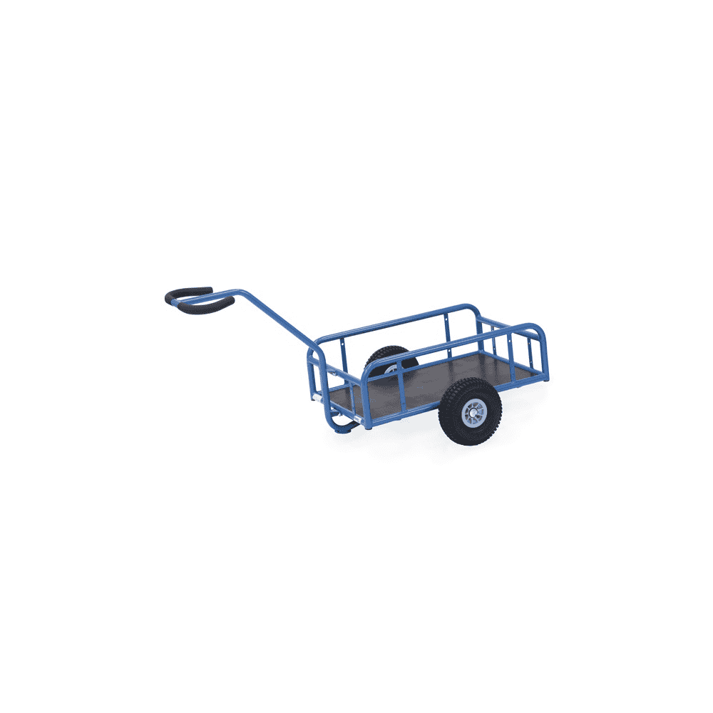 Fetra Handwagen mit Geländer, pulverbeschichtet, brillantblau RAL 5007