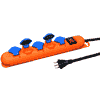 Steffen Steckdosenleiste STRONG, 5 x T13, mit Schalter, 10 A, IP21, Kabel 3 m (GdV 3x1.5mm²), orange