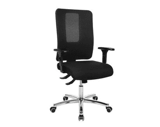Chaise de bureau Topstar Open X avec dossier en résille et accoudoirs, noir