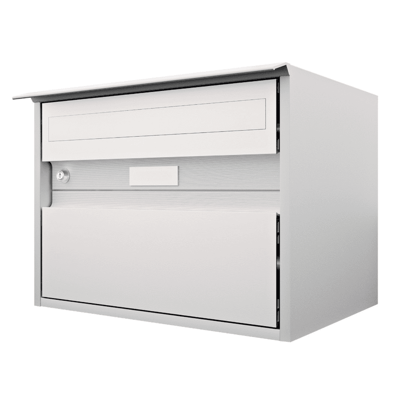 Huber Boîte aux lettres Alu 400 en aluminium avec façade classique, aluminium blanc RAL 9006
