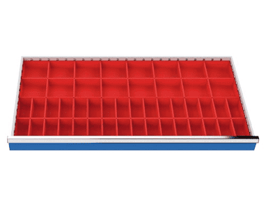 Bacs à petites pièces set 48 pièces, R 48-24, dimension utiles des tiroirs 1200 x 600 mm, en 2 hauteurs de façade