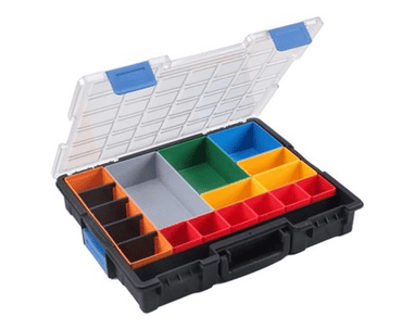 Bedrunka+Hirth Flex-Box-Kunststoff - 18 Fächer, 440 x 355 x 76 mm