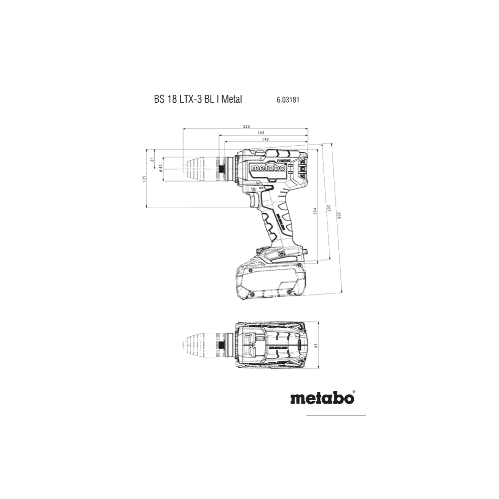 Metabo Akku-Bohrschrauber BS 18 LTX-3 BL I Metal, 18 V in drei Ausführungen