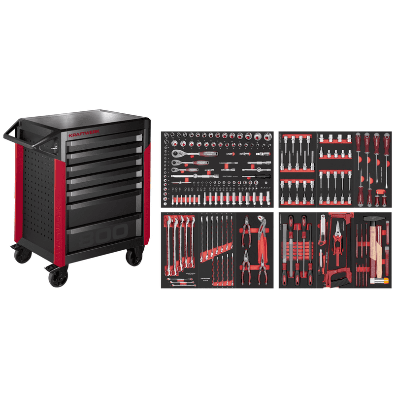 KRAFTWERK PRO LINE Werkstattwagen PT800 7 Schubladen, inkl. Werkzeug, 238-teilig, BxTxH 800 x 479 x 1000 mm