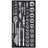 KRAFTWERK BASIC LINE EVA Steckschlüssel-Einlage 1/4" + 1/2", 200 x 400 mm, 40-teilig