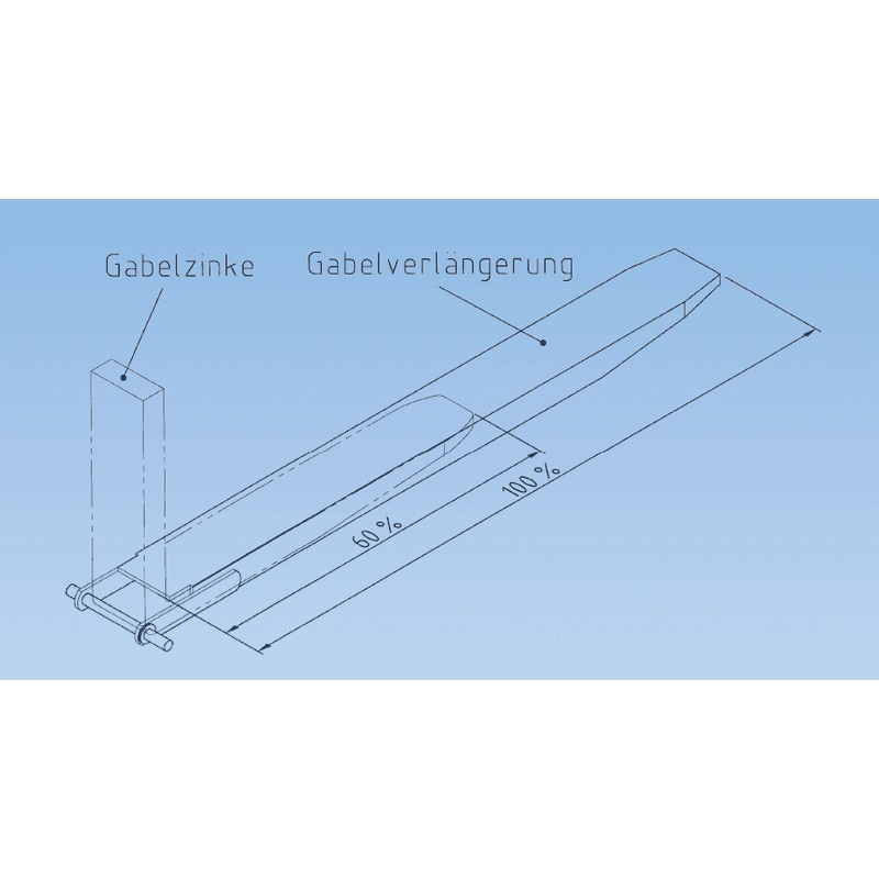 Gabelverlängerungen schwarz, offene Ausführung