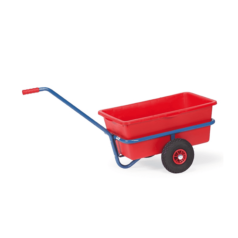 Fetra Handwagen mit Kunststoffmulde, pulverbeschichtet blau RAL 5007