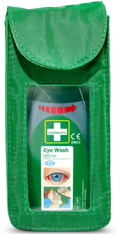 Sacoche pour rinçage oculaire, format de poche, Cederroth 720300, L x H x P 80 x 160 x 45 mm