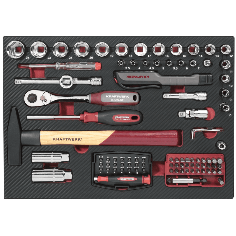 KRAFTWERK coffret à outils professionnel en aluminium, PRO LINE, outils inclus, 151 pièces