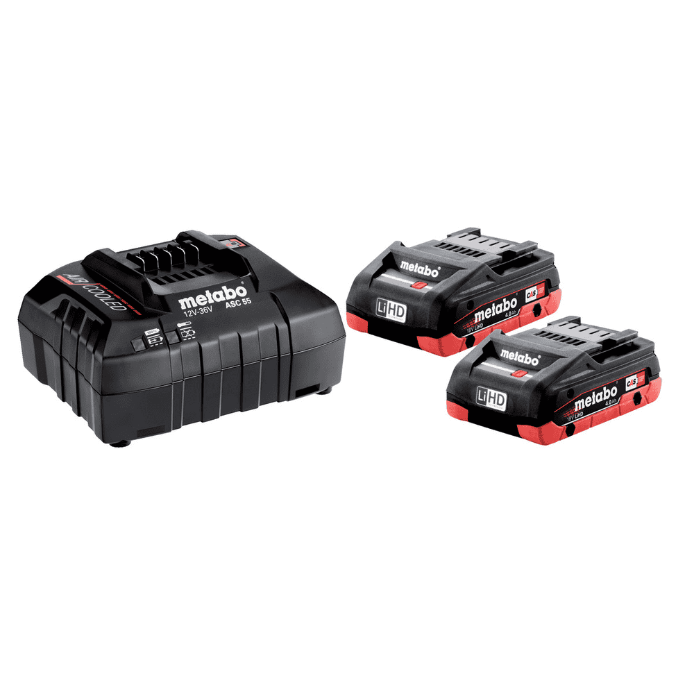 Metabo Basis-Set LiHD, 2 x 4.0 Ah und Ladegerät ASC 55