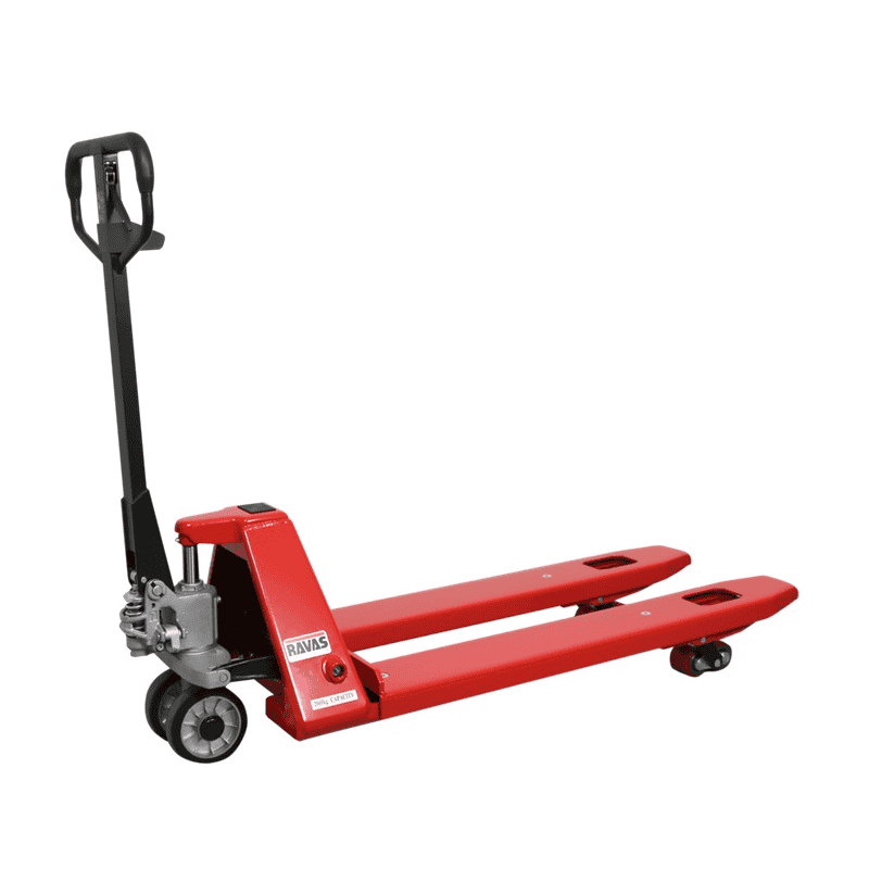 RAVAS Handhubwagen iPT Essential / Palettrolli mit Waage, Tragkraft 2000 kg, Anzeigeschritt 0,5 - 1 kg