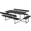 PLUS Basic Ensemble de mobilier de jardin RePlast, noir, disponible en plusieurs modèles