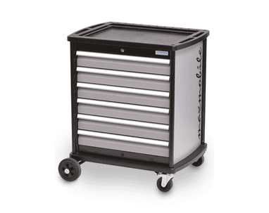 Mobiler Werkstattwagen maxmobile 2, R 24-16, RAL 7035 mit 6 x 100 mm Schubladen