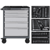 KRAFTWERK BASIC LINE Werkstattwagen BT700, 5 Schubladen, inkl. Werkzeug, 154-teilig, BxTxH 719 x 474 x 1000 mm