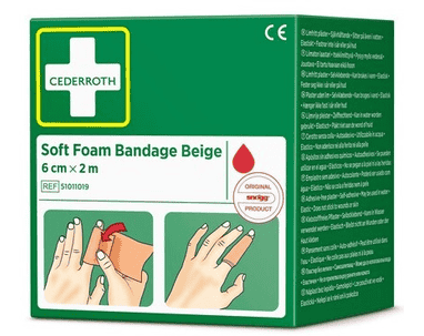 Bandage en mousse souple beige, Cederroth 51011019, 60 x 2000 m