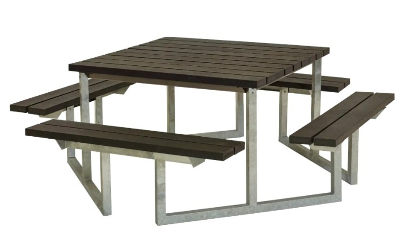 PLUS Ensemble de mobilier de jardin Twist RePlast, noir, disponible en plusieurs modèles