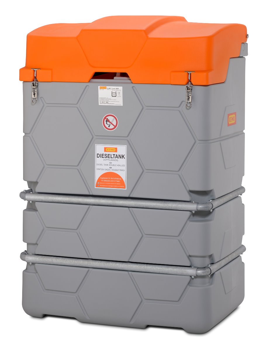 Dieseltank CUBE von CEMO mit Elektropumpe 230 V für den Aussenbereich | Inhalt 1000 – 7500 l