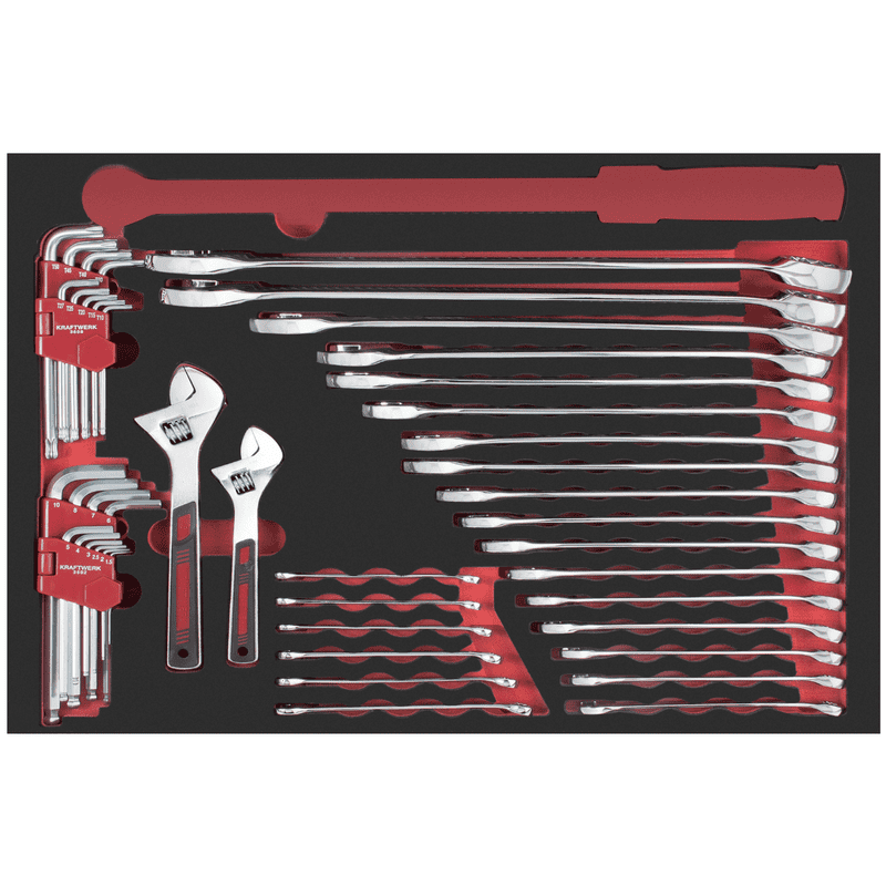 KRAFTWERK PRO LINE EVA Schraubenschlüssel-Einlage, BxTxH 600 x 400 x 40 mm, 44-teilig