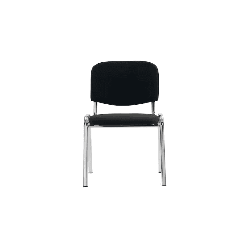 Chaise visiteur Arws C20 en tissu avec piètement chromé, empilable, noir
