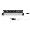 Steffen Steckdosenleiste ALU MODULAR SILVER, 4 x T13, 10 A, IP20, 3 m Kabel, silber/schwarz