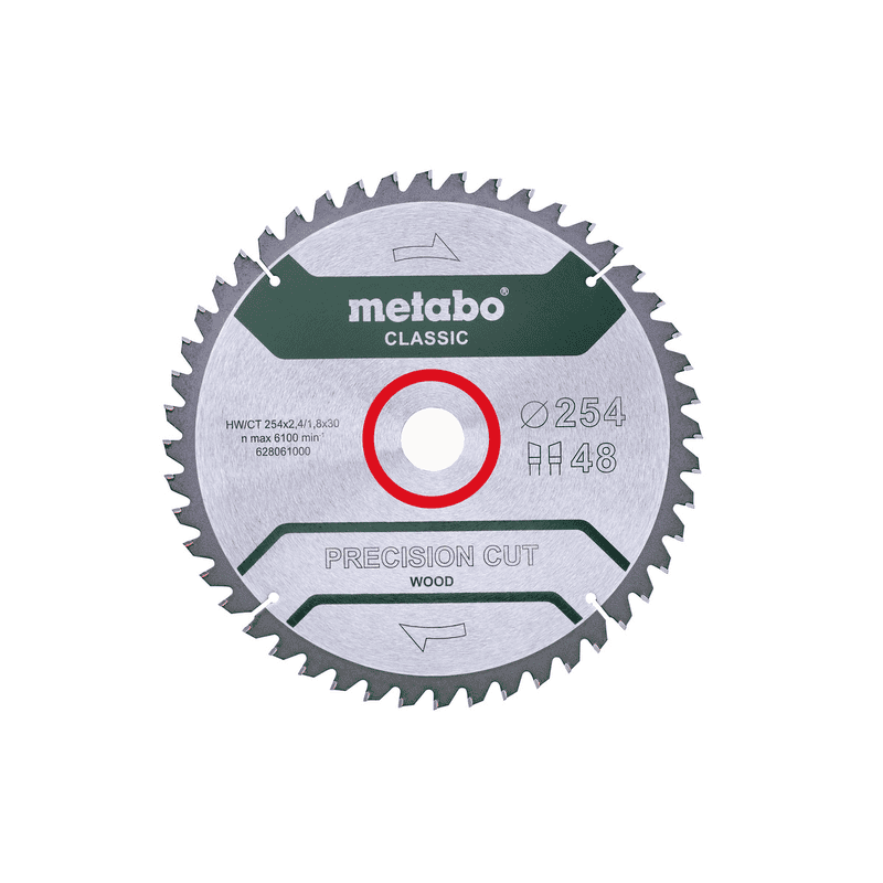 Metabo Kreissägeblatt "Precision Cut Wood - Classic" 254 x 30 mm, Z48, WZ, 5° negativ