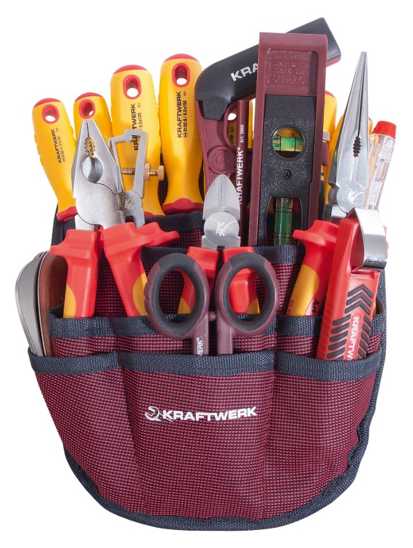 KRAFTWERK Elektriker-Werkzeugsatz in Gürteltasche, 20-tlg.