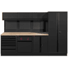 KRAFTWERK MOBILIO PRO 4-Element-Kombination mit Hochschrank rechts, schwarz, BxTxH 3000 × 750 × 2020 mm