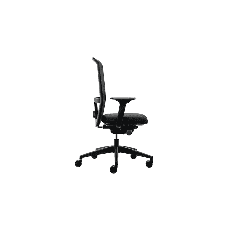 Chaise de bureau Interstuhl LX212 avec accoudoirs 4D réglables et appui-tête, noir