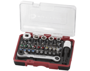 KRAFTWERK Bit-Box mit Mini-Ratschenschlüssel und S2-Stahl-Bits