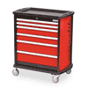 Bedrunka+Hirth Mobiler Werkstattwagen maxmobile 1, R 24-12, RAL 3020 mit 6 Schubladen und 1 Seitenblende