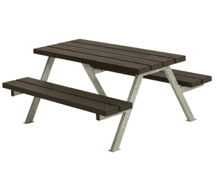 PLUS Alpha Junior RePlast Ensemble de mobilier de jardin, noir, disponible en plusieurs modèles