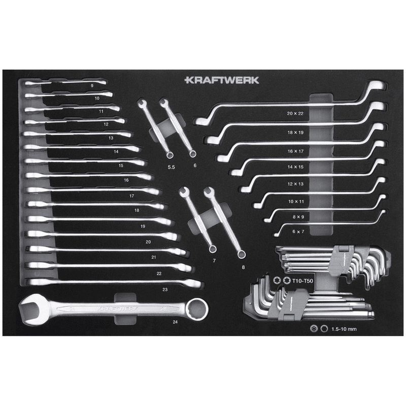 KRAFTWERK BT LINE Chariot d'atelier BT700s, 7 tiroirs, 194 pièces, outils inclus