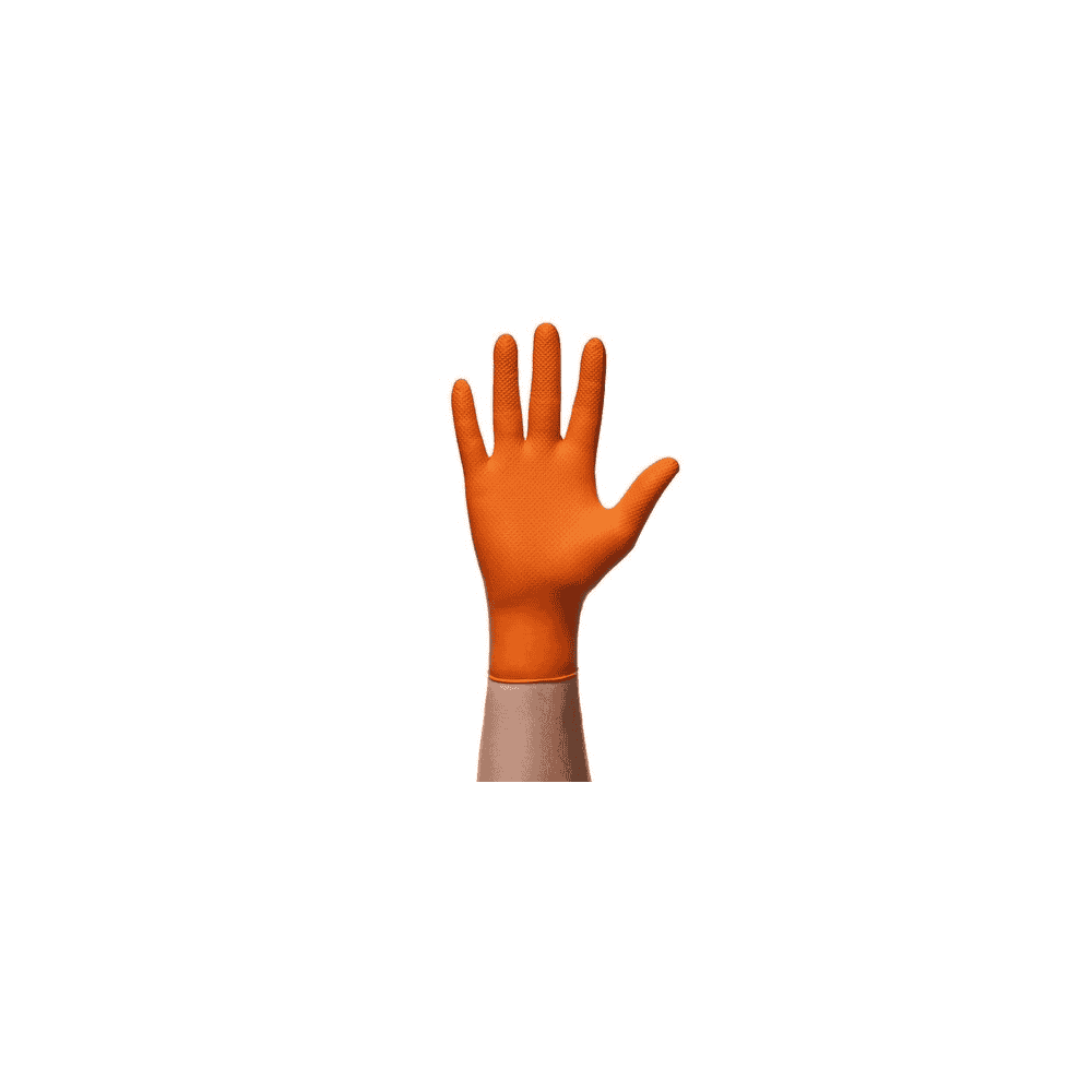 Nitril Einweghandschuhe GoGrip, Packung à 50 Stück, orange, in diversen Grössen