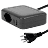 Steffen Station de recharge IQ, 1 x T13, 1 port USB-A (36 W), 1 port USB-C PD (45 W), 10 A, IP20, câble de 1.5 m, en deux couleurs