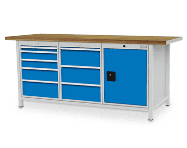 Bedrunka+Hirth Kastenwerkbank R 18-24, mit Flügeltüre und Schubladenanzahl 8, 2000 x 750 mm