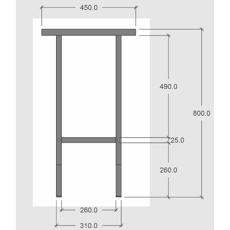 PLUS Table de jardinage en acier galvanisé à chaud, L x L x H 750 x 450 x 800 mm